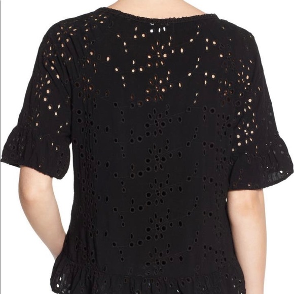 Velvet by Graham & Spencer Eyelet Peplum Top - Picture 8 of 9